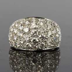 Bague jonc platine diamants