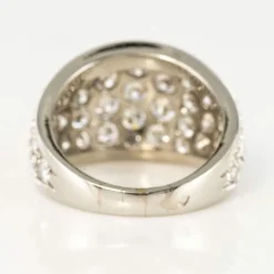 Bague jonc platine diamants