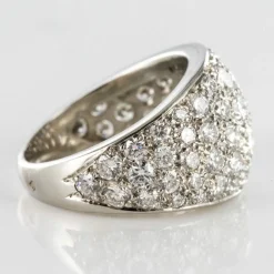 Bague jonc platine diamants