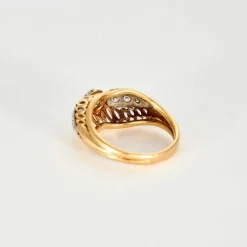 Bague Jonc Retro en or jaune et diamants