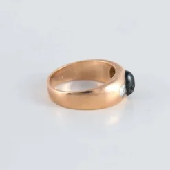 Bague Jonc Saphir cabochon Diamants