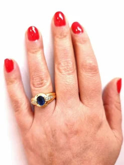 Bague jonc saphir 1.42ct