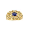 Bague jonc saphir diamants