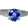 Bague jonc saphir et diamants