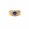 Bague jonc saphir et diamants