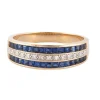 Bague Jonc saphirs, diamants