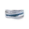 Bague Jonc Saphirs Diamants