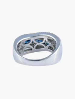 Bague Jonc Saphirs Diamants