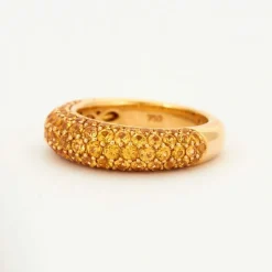 Bague Jonc Saphirs Jaunes
