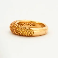 Bague Jonc Saphirs Jaunes