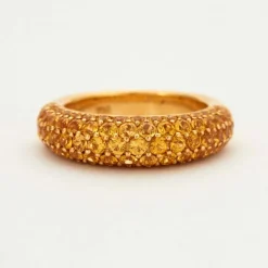 Bague Jonc Saphirs Jaunes