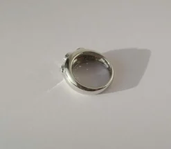 Bague jonc trilogie diamants or blanc
