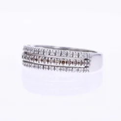 Bague jonc triple rang diamants