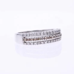Bague jonc triple rang diamants