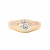 Bague jonc vintage or jaune diamant