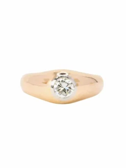 Bague jonc vintage or jaune diamant