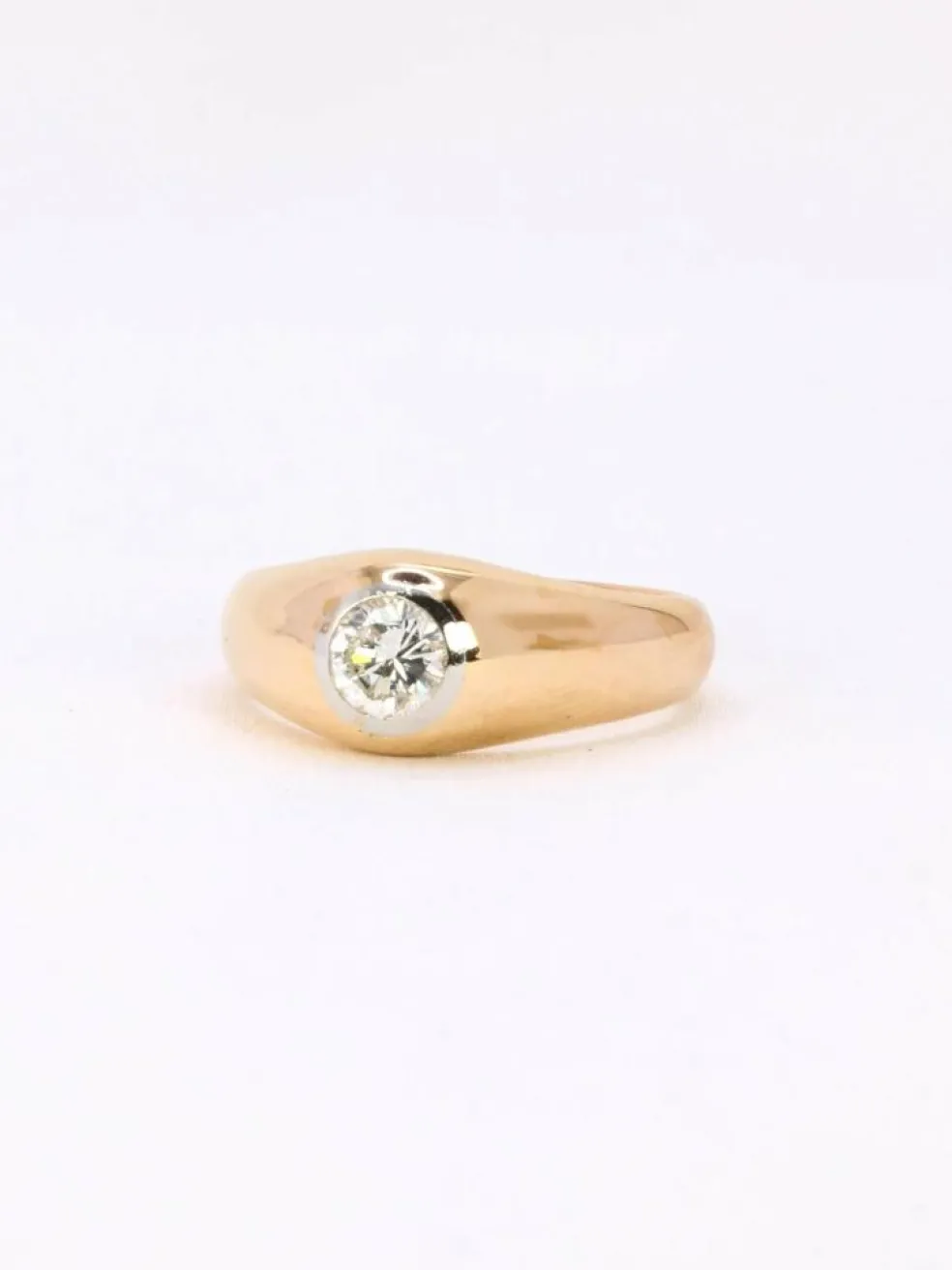 Bague jonc vintage or jaune diamant