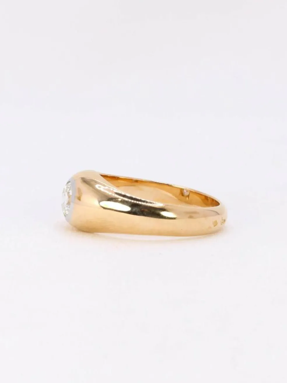 Bague jonc vintage or jaune diamant