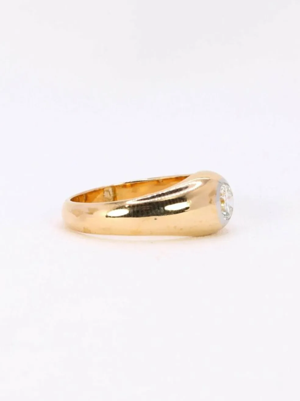 Bague jonc vintage or jaune diamant