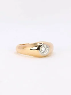 Bague jonc vintage or jaune diamant