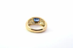 Bague Jonc Vintage Saphir, Diamant, Or Jaune