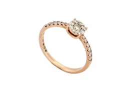 bague juliette juju j0303p 6mm en or rose 18k & diamants 0.45ct