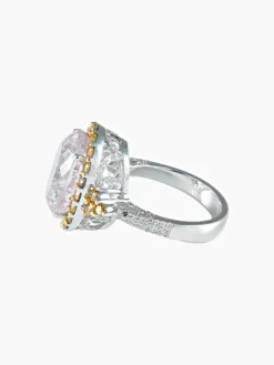 Bague Kunzite et Diamants jaunes