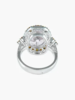 Bague Kunzite et Diamants jaunes
