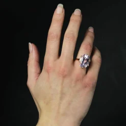 Bague kunzite vintage en or