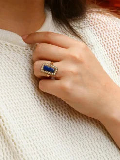 Bague Lapis-lazuli Perles fines