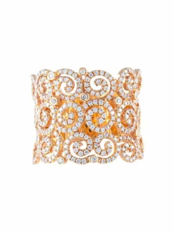 Bague large Diamants Or jaune