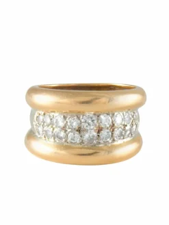 Bague large Diamants Or jaune