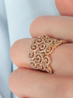 Bague large Diamants Or jaune