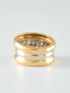 Bague large Diamants Or jaune