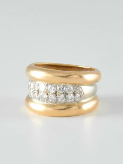 Bague large Diamants Or jaune