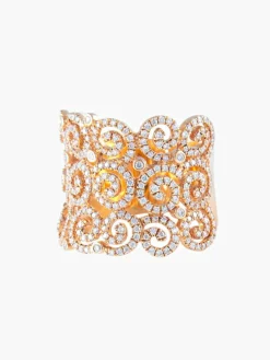 Bague large Diamants Or jaune