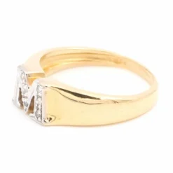 Bague Lettre Or jaune Diamant