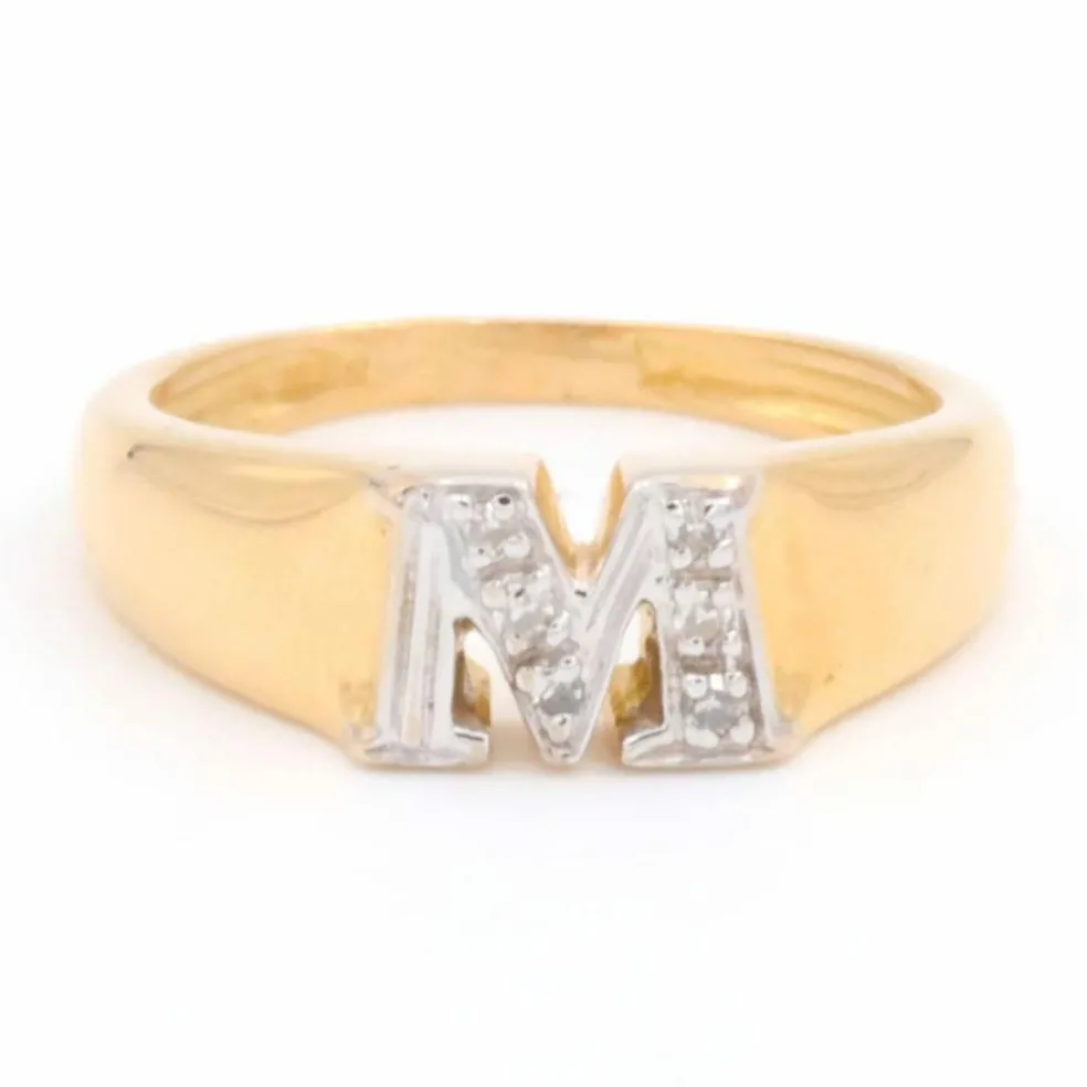 Bague Lettre Or jaune Diamant