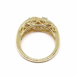 Bague lien en Or jaune, aigues marine & diamants