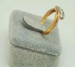 Bague lien en Or jaune diamants