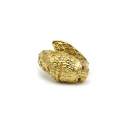 Bague Lion - Or & Rubis