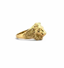 Bague lion en or jaune massif