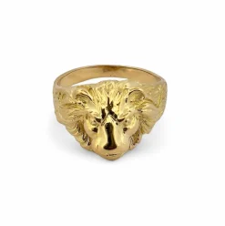 Bague lion en or jaune massif