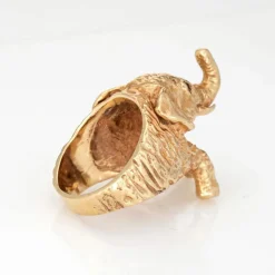Bague éléphant vintage or jaune diamant