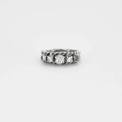 Bague maille corde 5 diamants