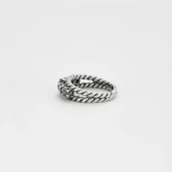 Bague maille corde 5 diamants