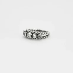 Bague maille corde 5 diamants