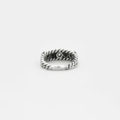 Bague maille corde 5 diamants