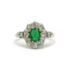 Bague Marguerite - Or jaune, émeraude et diamants