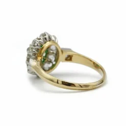 Bague Marguerite - Or jaune, émeraude et diamants